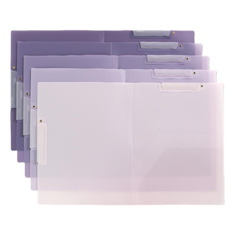 5Pcs File Sleeve with Rotating Clamp Document Organizers Presentation Folder