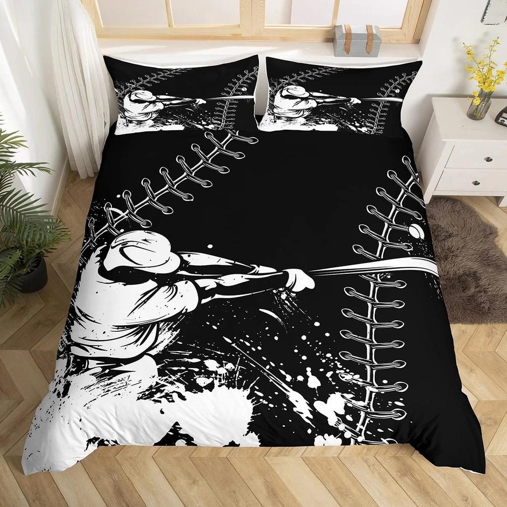 3D Printed Baseball Game Bedding Set Ball Sports Theme Duvet Cover Double Twin Full Queen King Adult Kids Bedclothes Quilt Cover