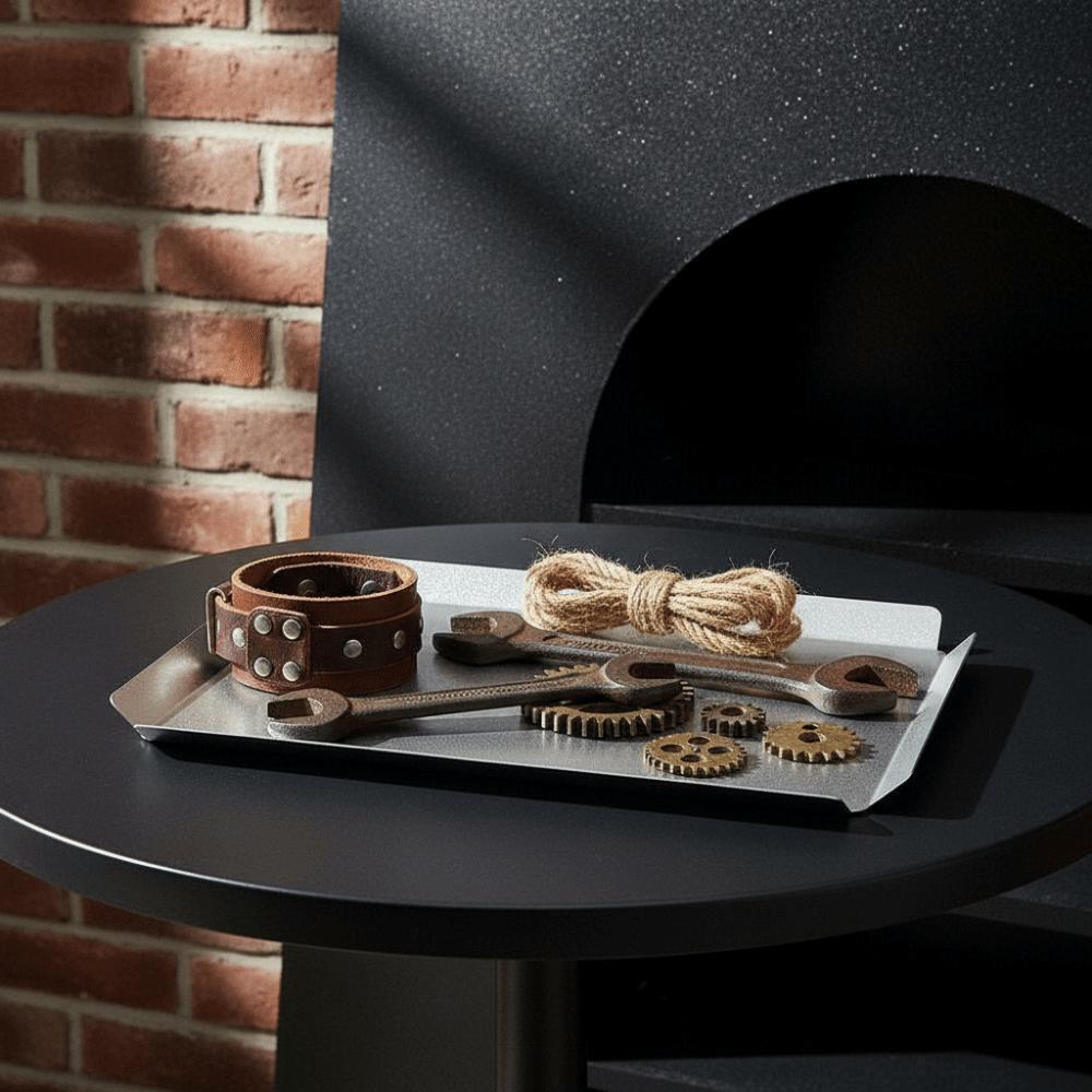 Snow Grey Stainless Steel Serving Tray Rust Resistant Steak Dish Serving Platter Dessert Serving