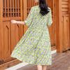 Elegant Women's Summer Dress Plus Size Half Sleeve Vintage Print Long Dresses Female Summer Clothes