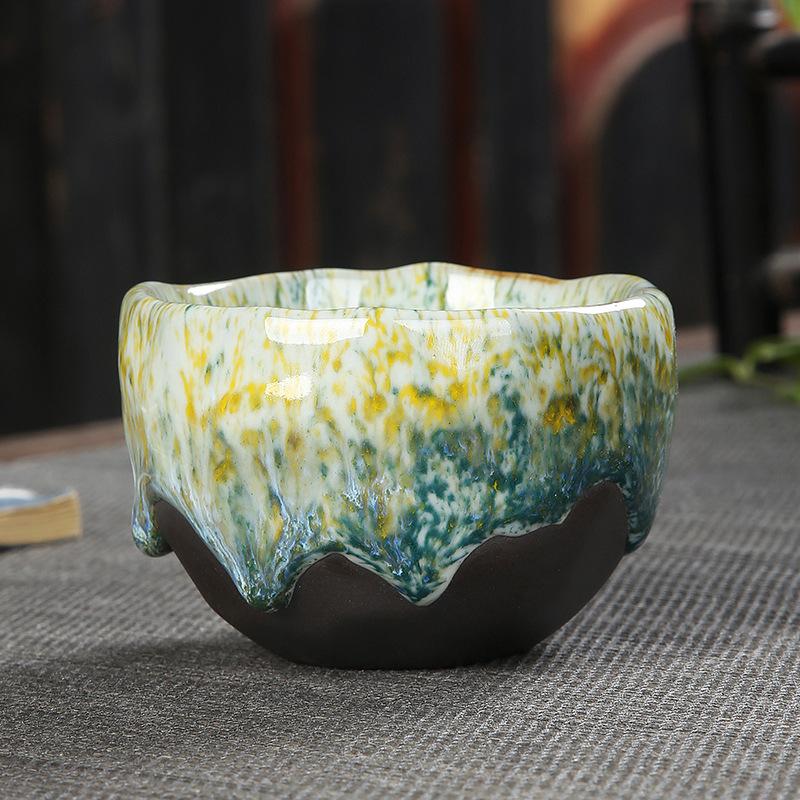 Wabi-sabi Tea Cup Handmade Japanese Retro Coarse Pottery Coffee Cup Cross-border Ceramic Tea Cup Household Water Cup Zen