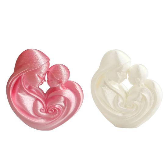 Mini Size Ornament 3D Printed Matte Texture Figure Abstract Maternal Love Heart Sculpture