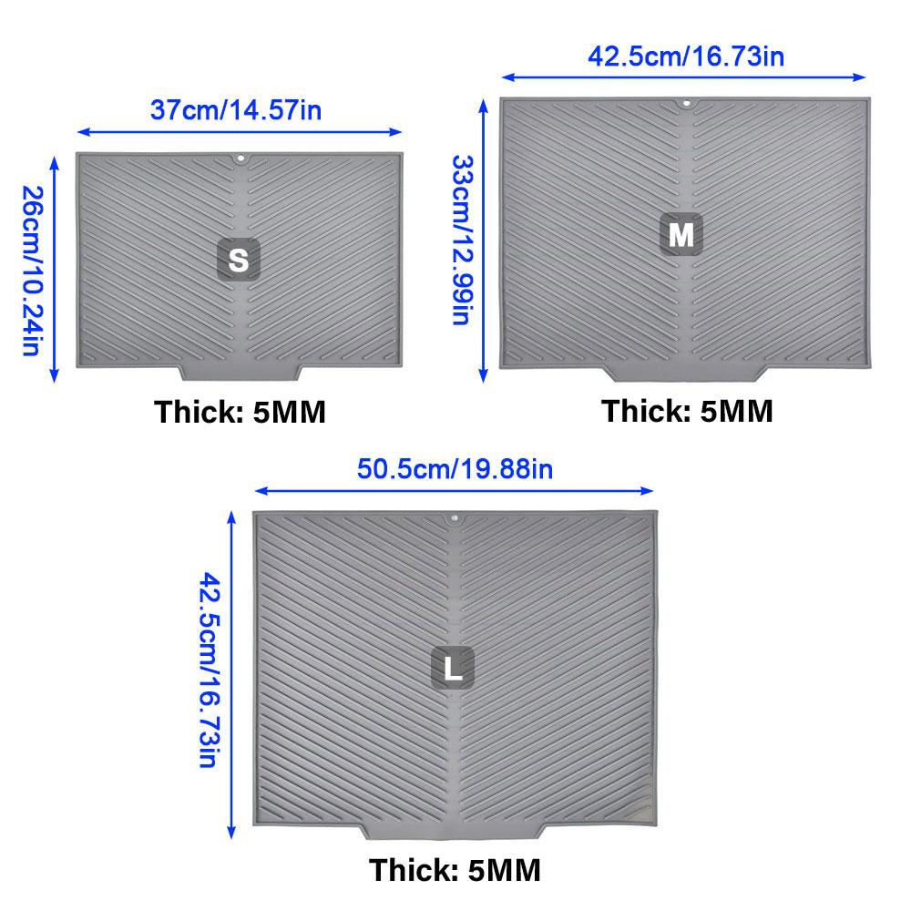 SW L/M/S Silicone Drain Pad Slope Draining Pads Kitchen Tableware Non-slip Mat Dish Drying Pad Heat-Resistant Pot Mats Coaster