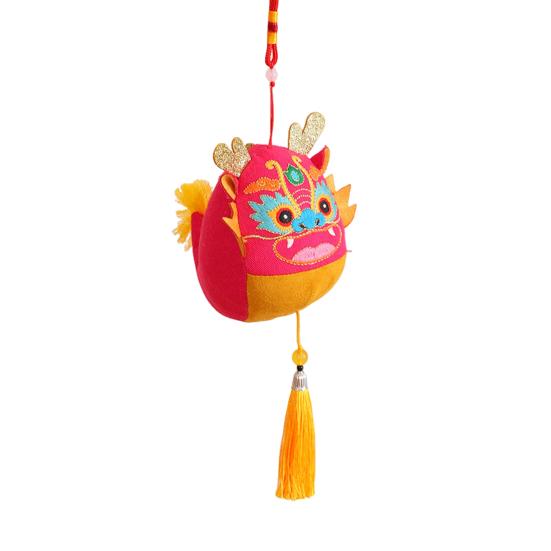 2024 Chinese New Year Dragon Plush Toy with Lanyard Tassel Dragon Mascot Doll Pendant Hanging Ornament Chinese Lunar New Year Gift