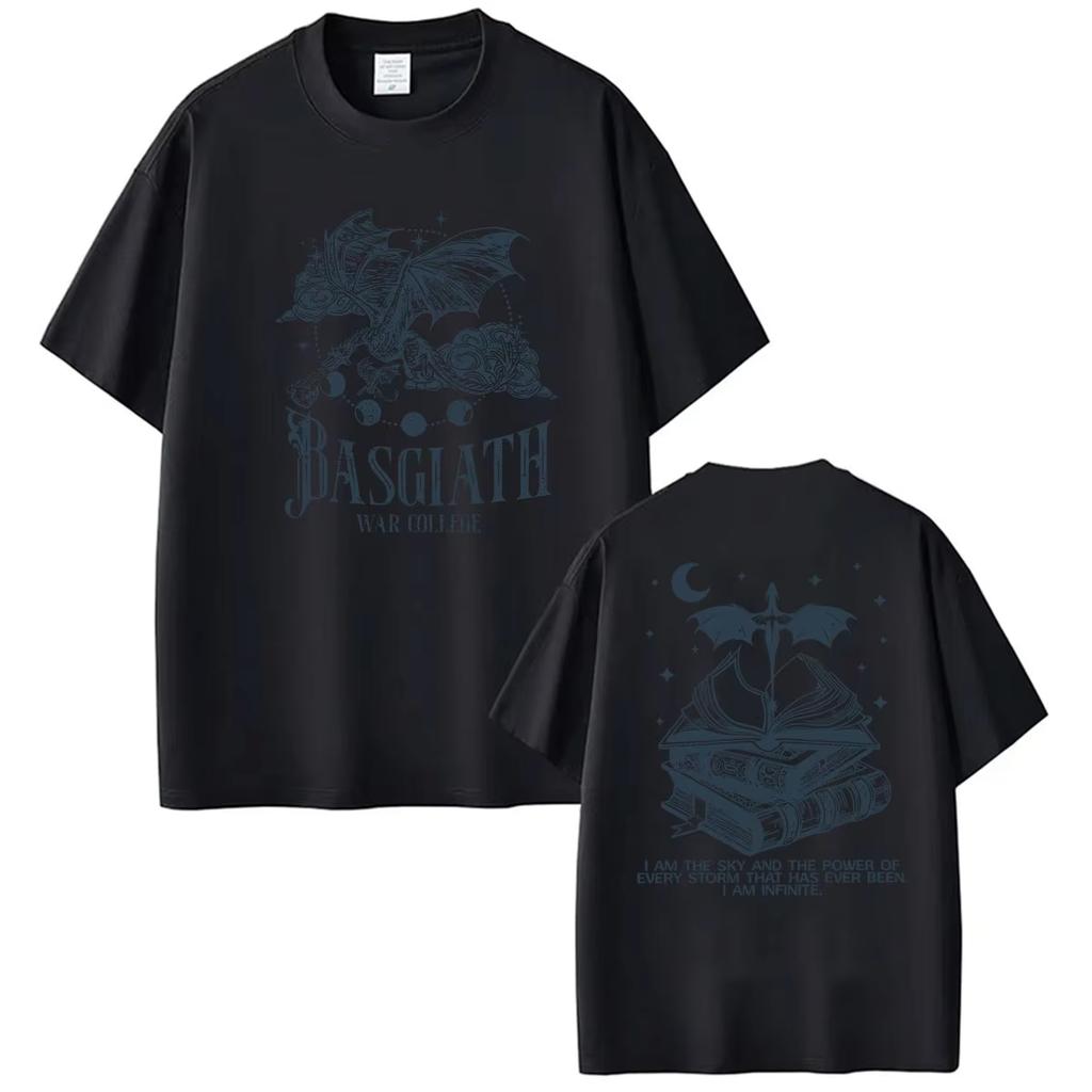 2026 Summer Fashion Trendy Tee Basgiath War College Dragon Wing Double Sides T Shirts Men Women Harajuku Clothing Fashion T-shirt