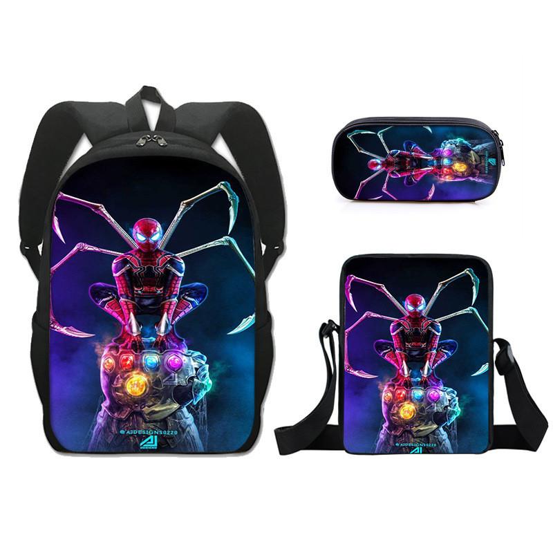 Spider Man Backpack Set With Lightweight Durable Material For School Students And Commuters