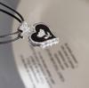 Black Drip Glaze Heart Leather Rope Necklace Shiny Rhinestone Flower Necklace for Women Adjustable Chain Jewelry Gifts