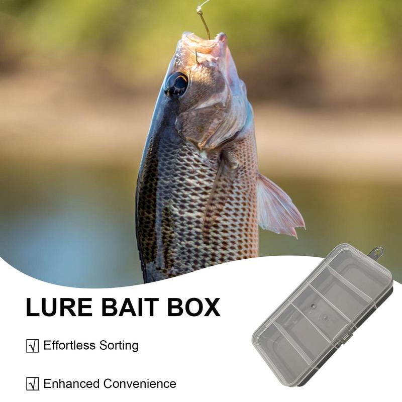 5 Compartments Fishing Tackle Box Plastic Waterproof Fishing Equipment Soft Fish Lure Hook Bait Storage Case Organizer Container