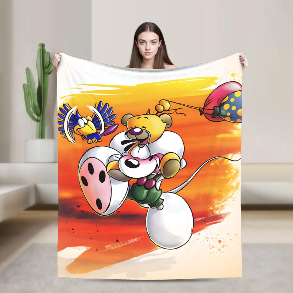 Christmas Diddl Super Soft Blankets  Travel Plush Throw Blanket Funny Living Room Flannel Bedspread Sofa Bed Cover