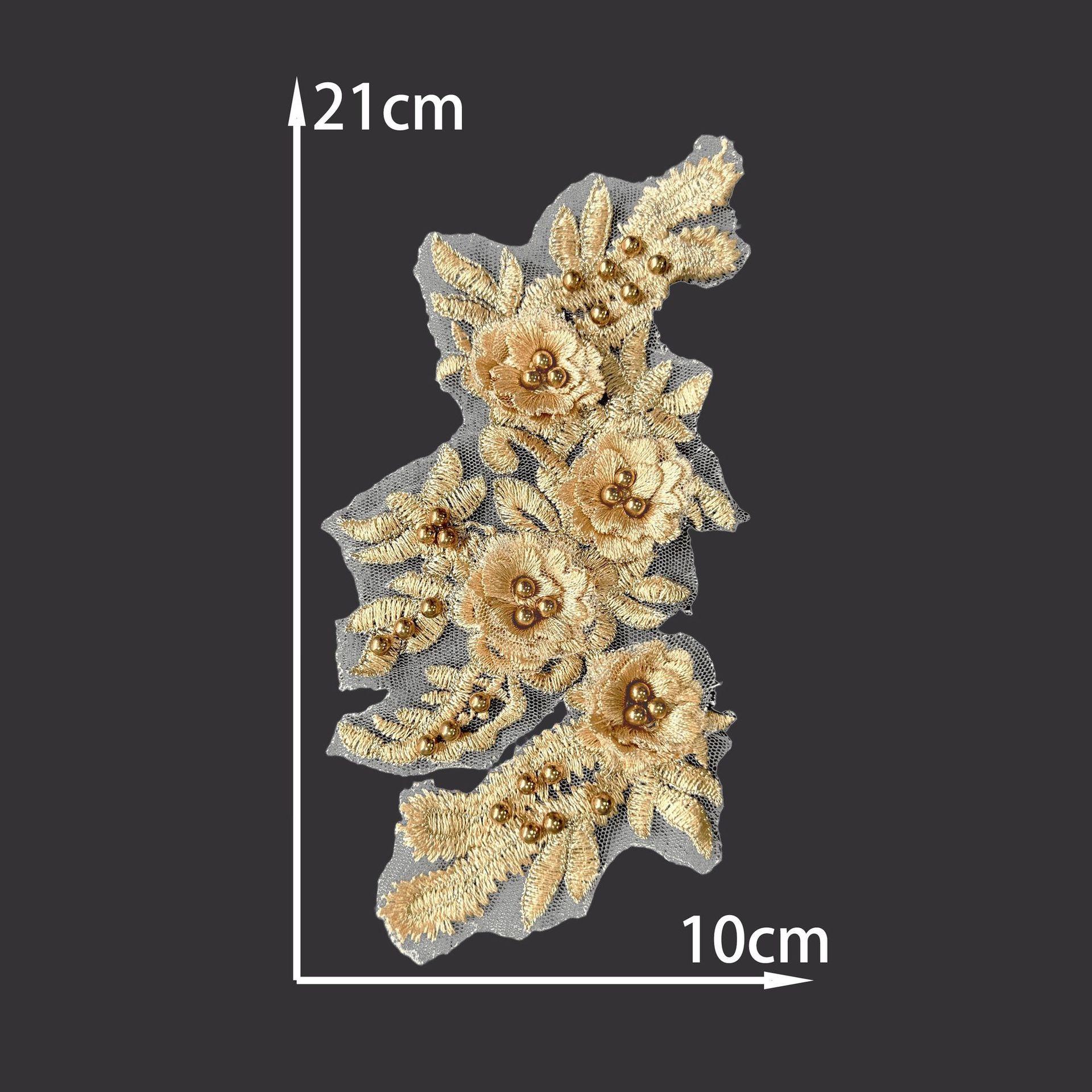 

Three-Dimensional Bead Lace Mesh Embroidery Accessories Classical Style Decorative Dress Performance Clothes Diy Clothing Accessories No specification