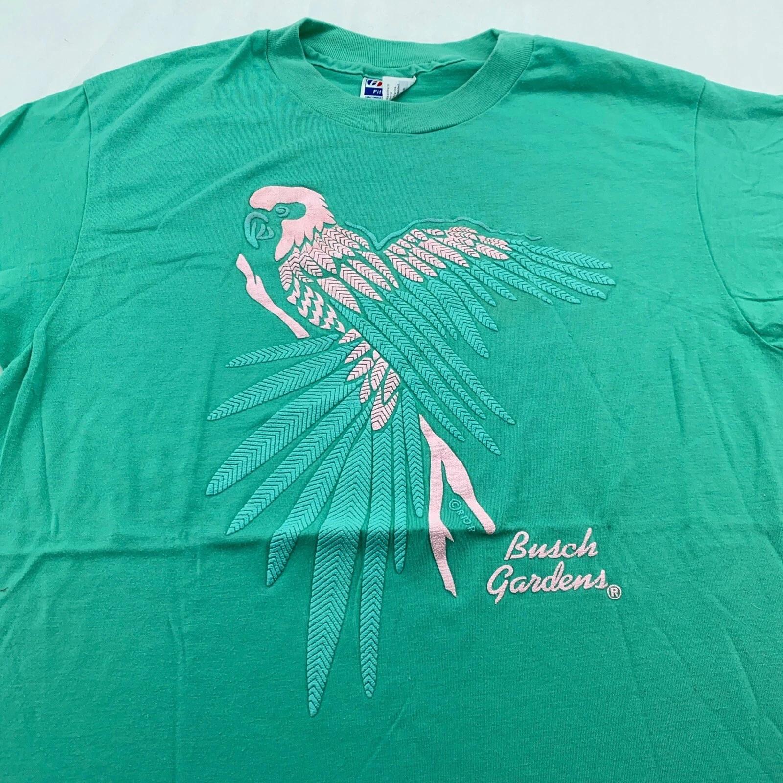 vintage 90s PARROT BUSCH GARDENS T-Shirt MEDIUM bird nature L