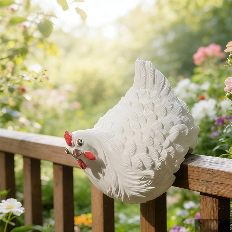 Charm Resins Garden Rooster Statue Outdoor Decoration Farmhouses Styles Rooster Sculpture For Yard Patios And Lawn