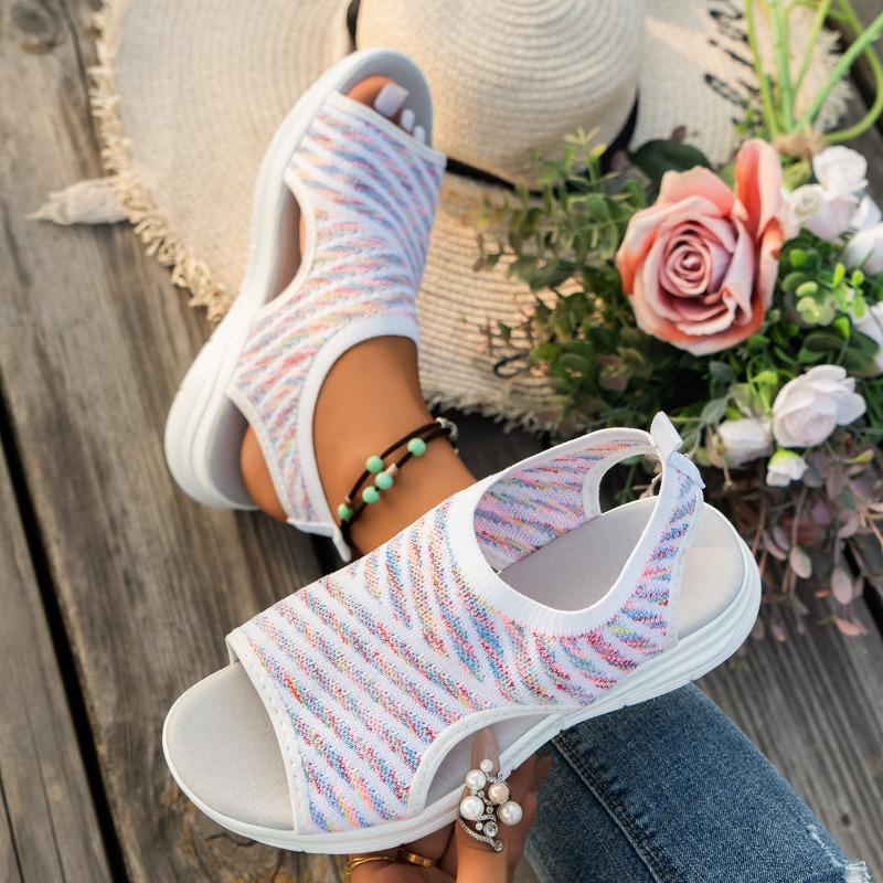 Open Toe Thick Bottom Casual Sleeve Sandals Low Heel Women's Shoes Large Size