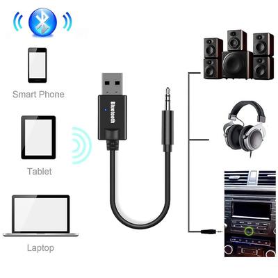 Bluetooth 5.0 Audioempfänger Auto-Kit 3,5MM 3,5 Klinke AUX Auto-Stereo Musik USB-Dongle Drahtloser Adapter für Auto-Lautsprecher Verstärker