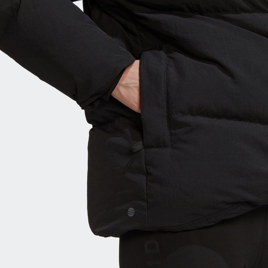 adidas Big Baffle Down Jacket Loose Fit Water Repellent Puffer Coat Women Black HN9934