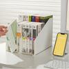 Simple Plastic Bookends Double Layer Solid Color Book Stand Large Capacity File Storage Shelf Student Supplies