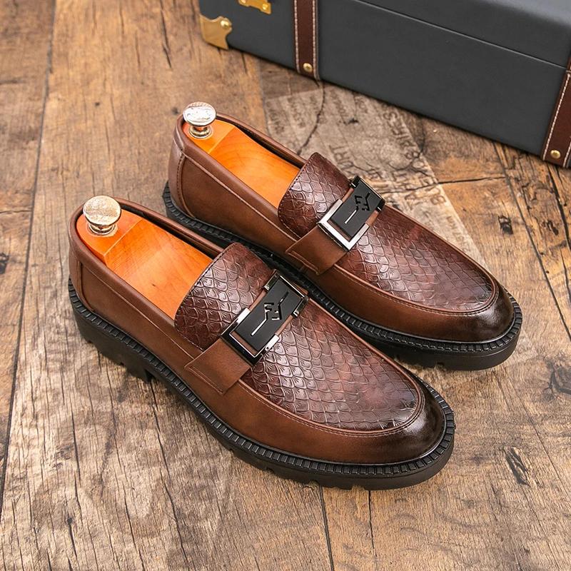 Men's Dress Shoes Luxury Business Leather Shoes 2026Fashion New Casual Shoe Classic Men's Loafers Soft Oxford Office Work Shoes