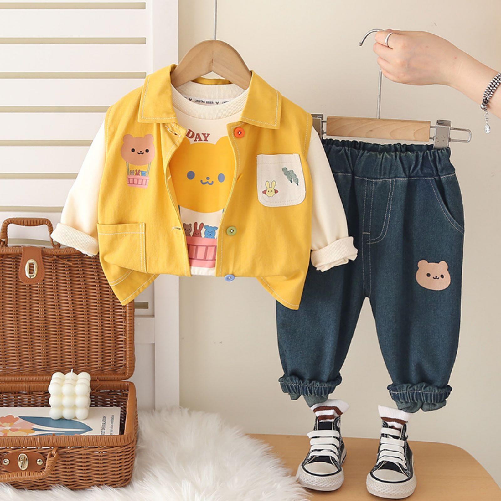 

Детский повседневный комплект с длинным рукавом, удобные наряды для повседневной носки 90