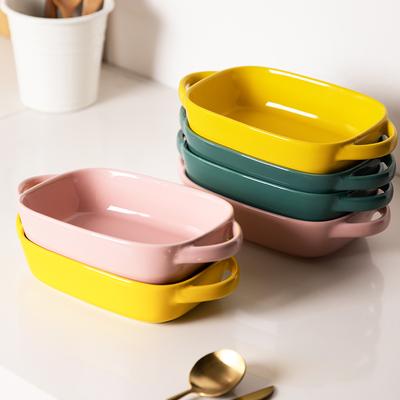 Dispozitiv de copt din ceramică Vasă dreptunghiulară pentru copt Vasă pentru gătit carne Ustensile de bucătărie Gustări cu fructe Farfurie Tort