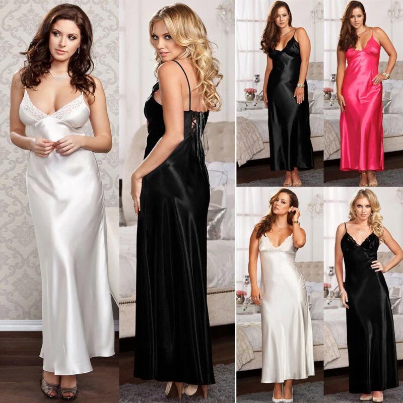 Elegant Silk Lingerie: Gold Thread Sexy Nightgown Set