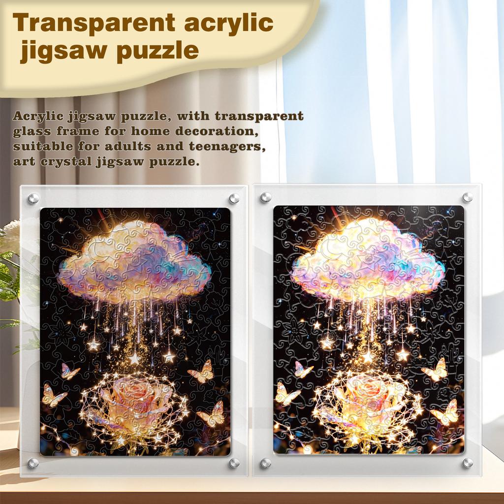 Clouds Puzzle Ornament Light Transmission Decorative Painting Puzzle Game High Difficulty Acrylic Puzzle