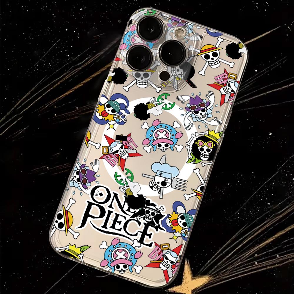 Anime Ones Pieces Luffys Magnetic Phone Case for Samsung Galaxy S25 S24 S23 S22 S21 S20 FE Edge Plus Ultra 5G Soft Clear TPU