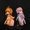 12cm Q Version KINOMOTO SAKURA And Friends  Kimono GK Statue Collectible Kawaii Figurine Model Desktop Decor Gift Toys