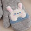 Thicken Mittens For Children Kids Mittens Rabbit Cartoon Winter Cute Knitted Gloves Toddler Warm Rope Boy Girls Baby Hand Gloves