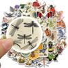 50PCS Retro Entomology Stickers Notebook Landscape Living Room Coffee PVC Creative Decoration Chambre With Cafe Room Decals