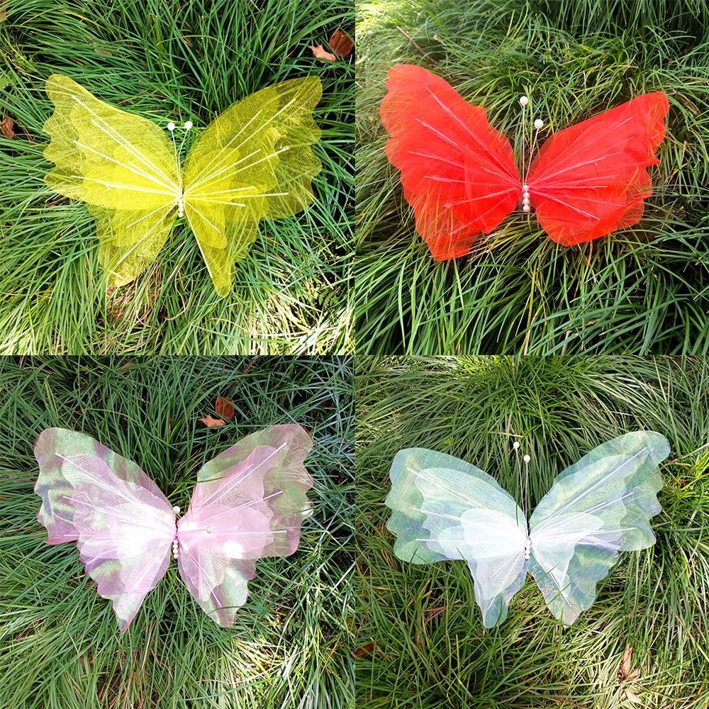 50cm Big 3D Butterfly Hollow Design Real Yarn Mesh Wedding Decoration Artificial Material Large Size Simulation Butterfly