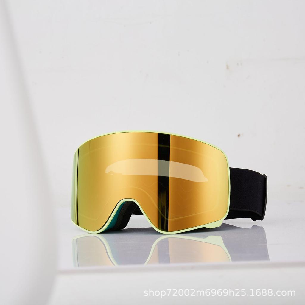 Ski goggles with double layers, anti-fog, anti-wind and sand, compatible with prescription glasses, magnetic dual lenses, UV protection