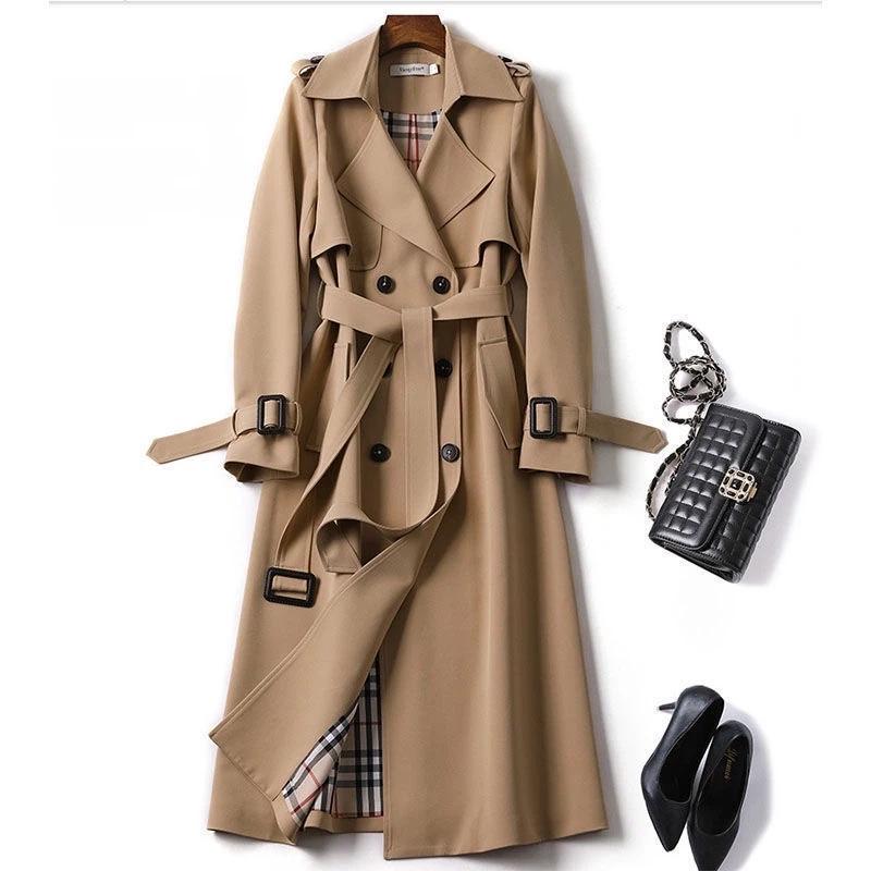 Coats for Women Winter Mid-length Trench Coat Knee-length Slim-fit Thickened Windbreaker Loose Casual Coat Top