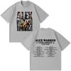 Unisex Women Fashion Hiphop Tshirt Singer Alex Warren 2026 Tour Print Tshirts Summer Cotton Loose Casual Tshirts Streetwear Y2K