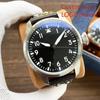 A11 Store Customized Watch  Men Pilots Automatic l Watch Stainless Steel Brown Leather Green Black Dial Fashion Big Watches