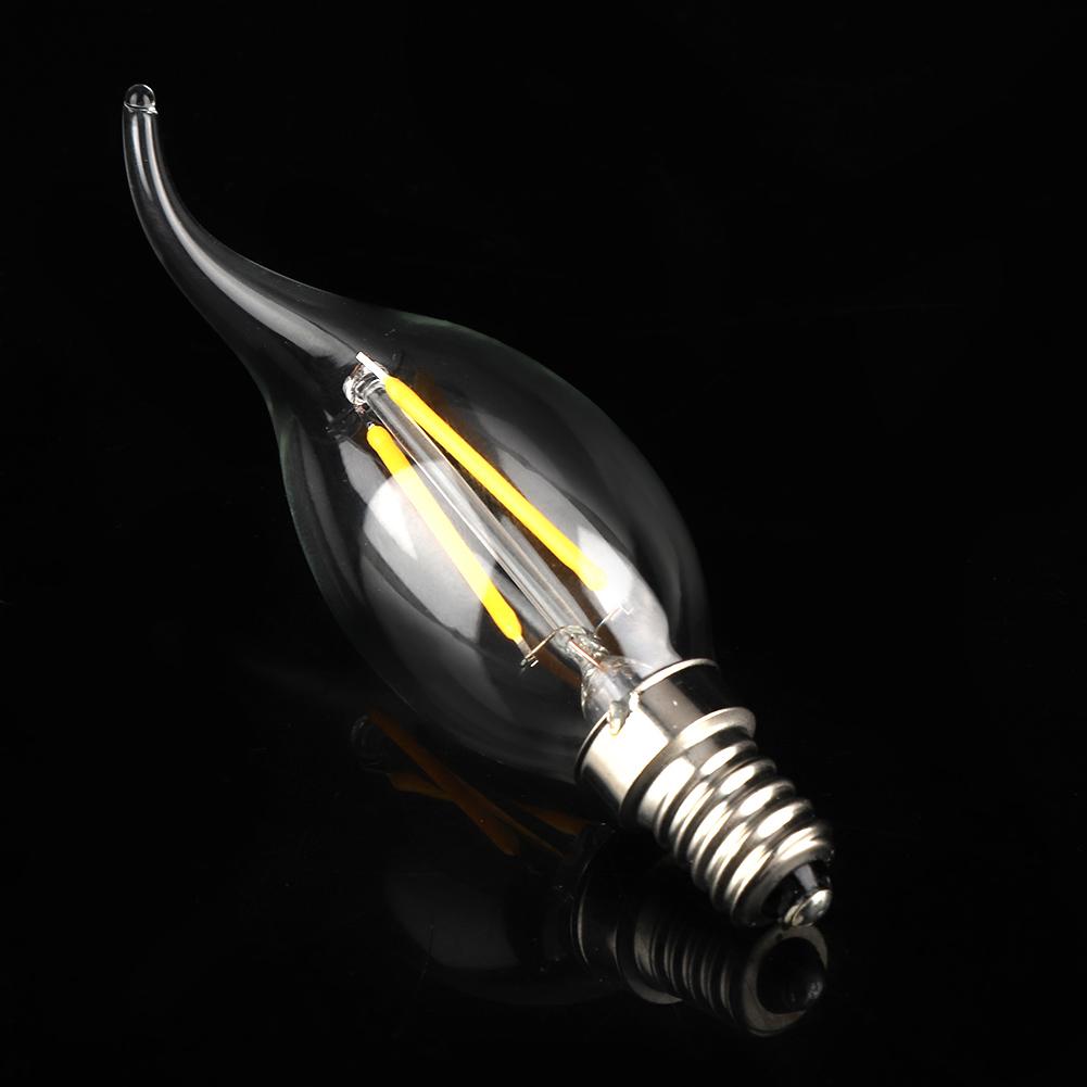 E14 2W LED Lamp Light Bulb Candle Flame Shape Warm White Lighting AC 220V (2W)