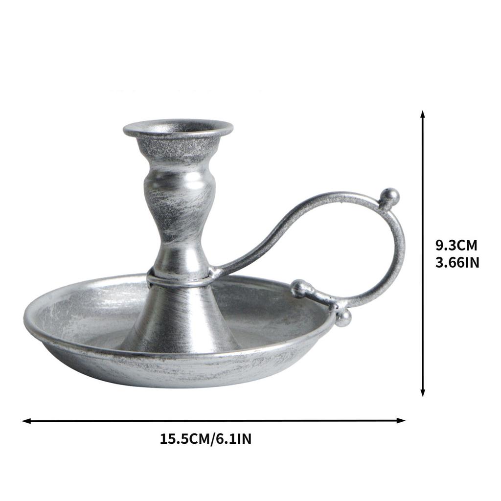 Candlestick Holder Metal Vintage Candlestick Holder with Handle Stable Base for Table Centerpieces Wedding Housewarming