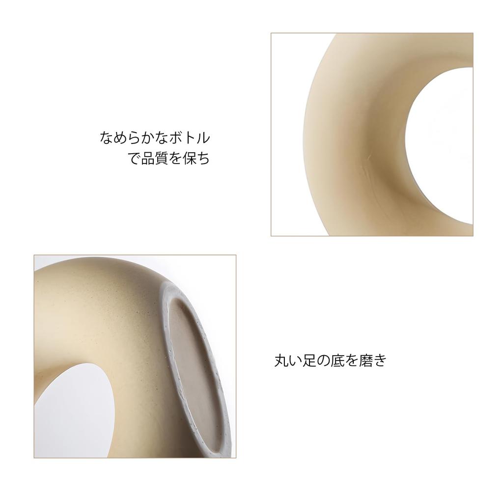 Nricrlus Ceramic Flower Vase, Nordic Simple Ring-Shaped, Modern, Single Flower Vase, Art Planter, Modern Stylish Flower Base, Decorative, Ikebana,