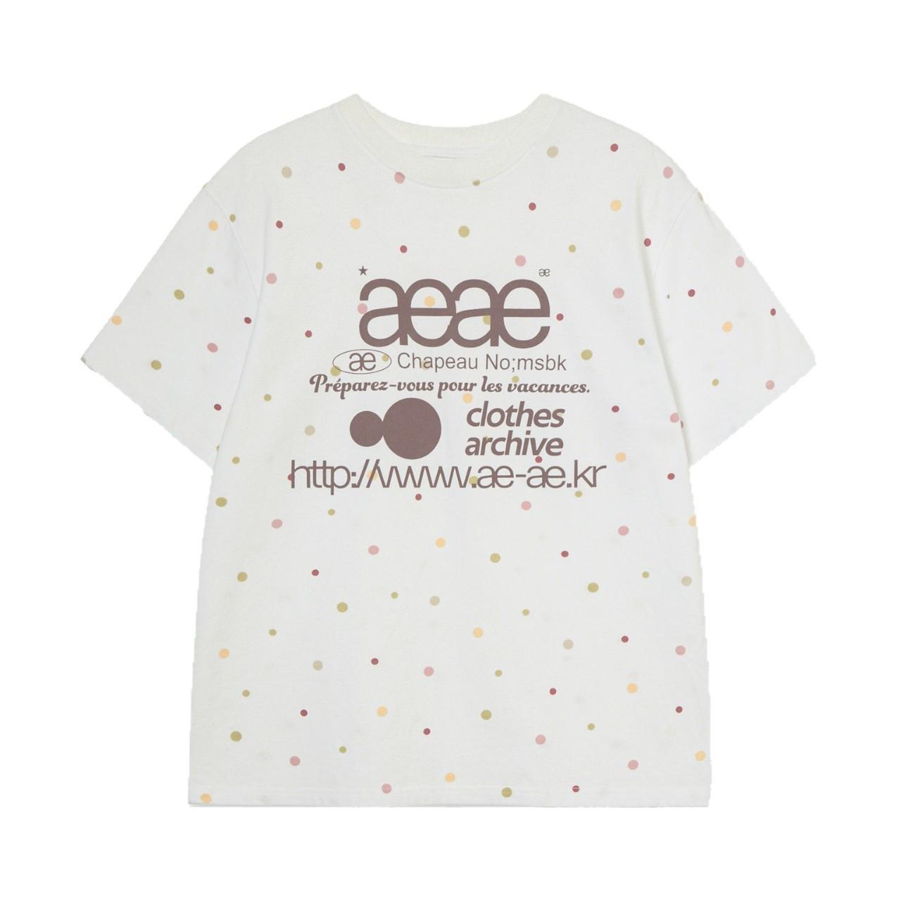 Women s Crew Neck Short Sleeve Loose Fit Casual Cotton Tee Graphic Polka Dot Print T-Shirt S