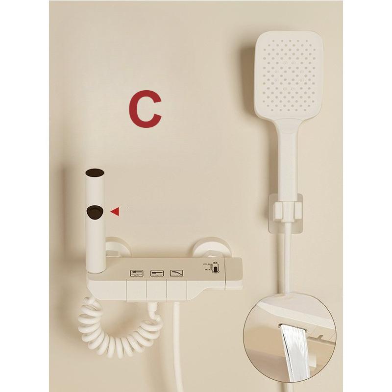 Shower Set Household Constant-temperature Bath Bathroom Pressurized Shower Head Cream-colored Bathroom Showerhead