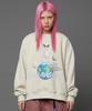 HOODHOOD Alien Universe Artwork Oversized Sweatshirt Sand Beige