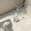 Butterfly Double Layer Necklace for Women, 925 Sterling Silver, Cold Style Clavicle Chain, Unique Design