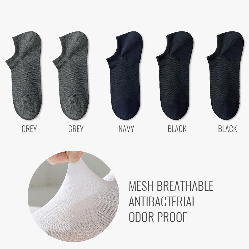 MiiOW Pure Cotton Short Sock Men Sport Non-Slip Invisible Ankle Sock Summer Anti Sweat Deodorant Breathable Business Dress Sock