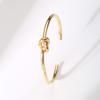 Gold Color Knot Bracelet for Women, Tie The Knoted Cuff Bangle Stainless Steel, Charm Bridesmaid Wedding Jewelry