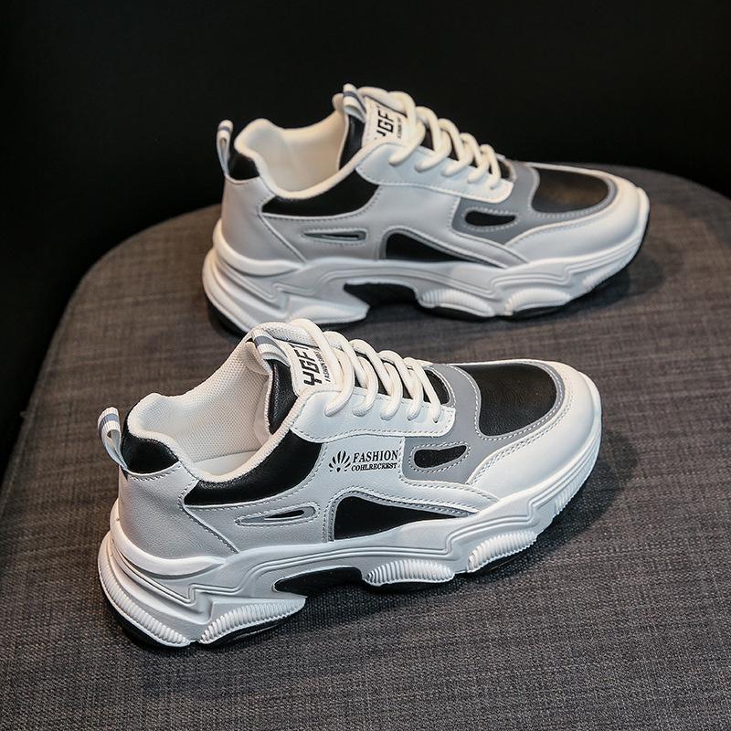 Sneakers Spring and Autumn New Single Shoes Classic Trendy Shoes Casual Running Shoes Leather Daddy Shoes