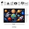 Sfondo Fotografico Astronauta Spazio Esterno Cartone Animato Pianeta Razzo UFO Galassia Banner Foto Ritratti Festa di Compleanno Bambini