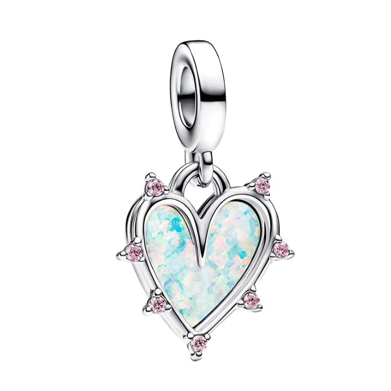 Oryginalne Miedziane Charmsy Niebieska Gwiazda Kwiat Motyl Serce Meduza Koraliki Do Naszyjnika Bransoletki DIY Prezent Biżuteria