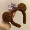 Women Bow Bear Ear Plush Hair Band Cartoon Headband Female Sweet Cute Girls Hairband Hair Accessories