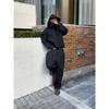 Unisex Oversized Hooded Sweatshirt Matching Joggers Set Solid Color Streetwear Casual Lounge Wear