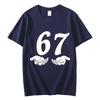 Amerikanischer Stil Six Seven 67 Cartoon Reine Baumwolle Bedruckt Sommer Neuer Modetrend T-Shirt für Unisex und Damen Locker Freizeit T-Shirt