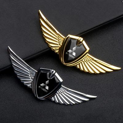 1Pcs Metal Car Trunk Fender Emblem Stickers Wings Side Mark Decor For Asx Lancer 10 Outlander 3 L200 Xpander Pajero 4